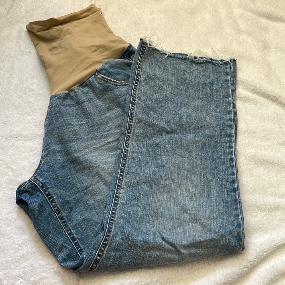 Indigo Blue over the belly maternity Jean
